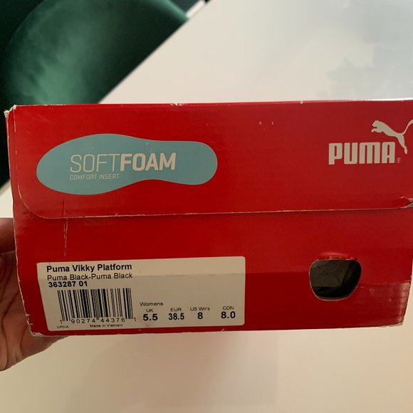 Puma Womens Vikky Platform Black Casual Shoes Sneakers Size 8 - Picture 2 of 4